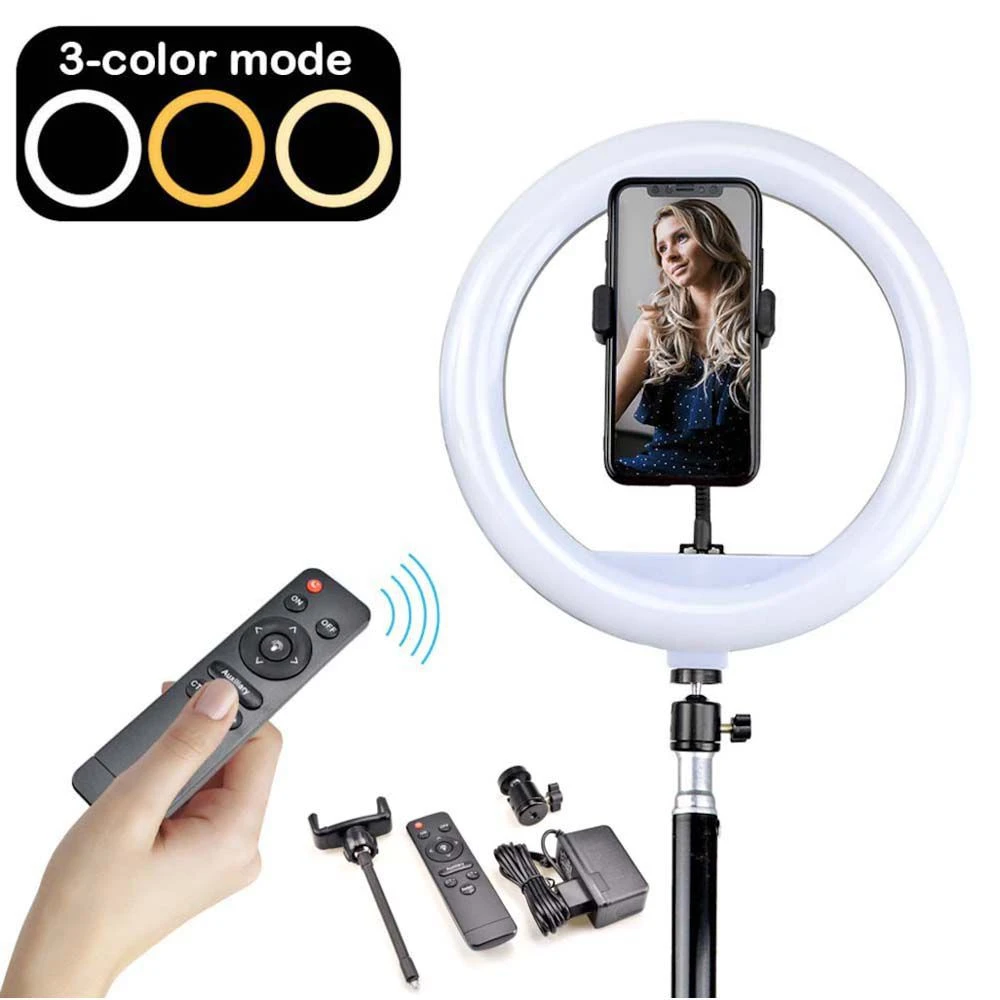 RİNG LİGHT TELEFON TUTUCULU UZAKTAN KUMANDALI DOKUNMATİK SELFİE IŞIĞI LED AL-360