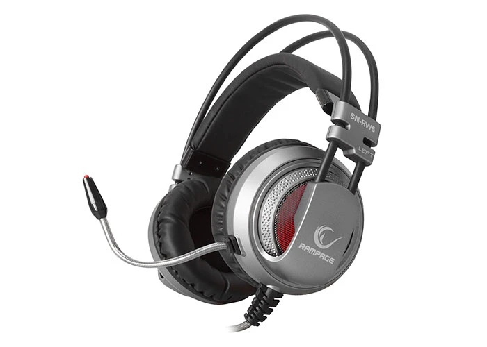 SNOPY RAMPAGE SN-RW6 RAPTOR 7.1 TİTRESİMLİ GÜMÜŞ/SİYAH MİKROFONLU KULAKLIK