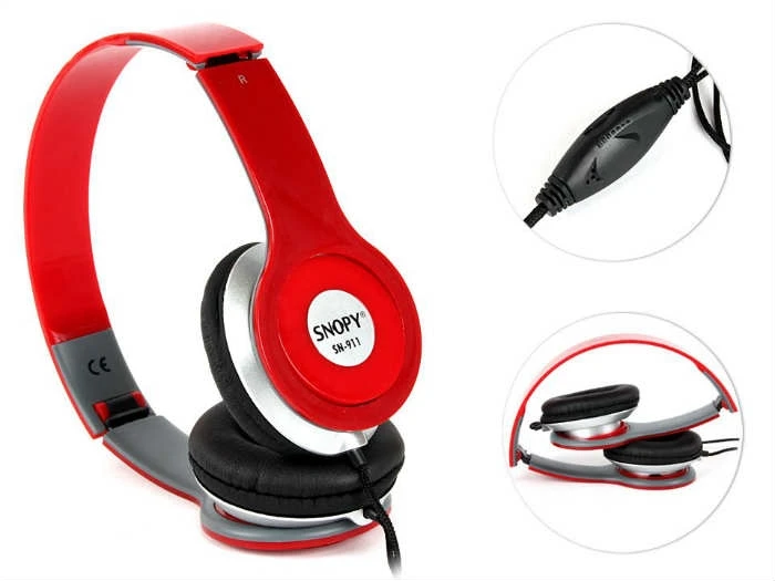 SNOPY SN-911 MULTİMEDİA KIRMIZI MİKROFONLU KULAKLIK