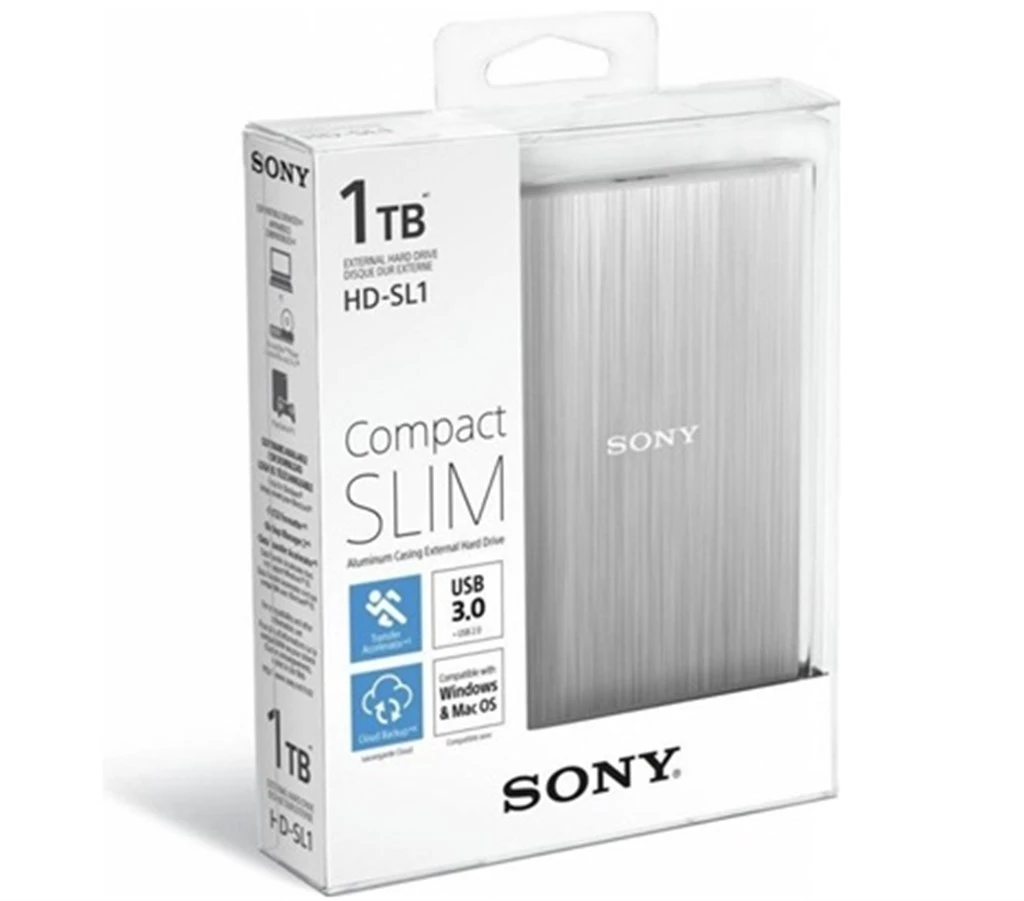 SONY 1 TB HDD USB 3.1 ULTRA İNCE TAŞINABİLİR DİSK GÜMÜŞ HD-SL1SEU