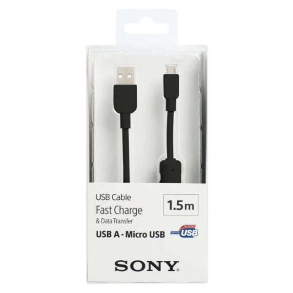 SONY MİCRO USB ŞARJ VE TRANSFER KABLOSU CP-AB150 SİYAH