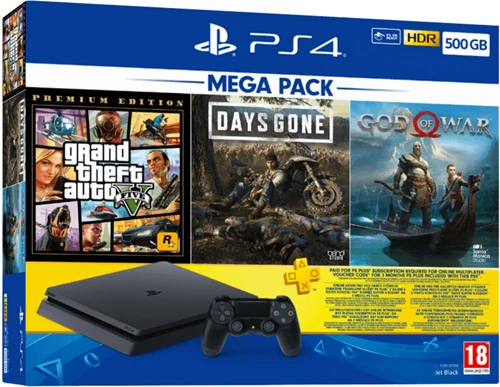 SONY PS4 500 GB MEGAPACK DAYS GONE/GTA 5/GOD OF WAR/PSN SONY EURASIA GARANTİLİ