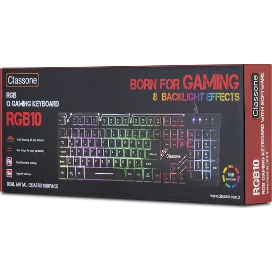 TEŞHİR CLASSONE RGB10 METAL LED IŞIKLI KLAVYE