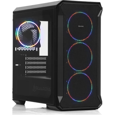 TEŞHİR DARK GUARDİAN MİNİ 4X12CM FİXED RGB LED FANLI USB 3,0 BİLGİSAYAR KASASI (DKCHGRMINI) (PSU YOK)