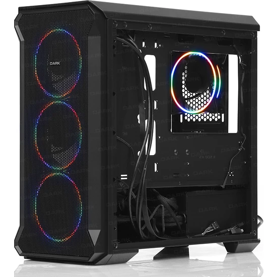 TEŞHİR DARK GUARDİAN MİNİ 4X12CM FİXED RGB LED FANLI USB 3,0 BİLGİSAYAR KASASI (DKCHGRMINI) (PSU YOK)