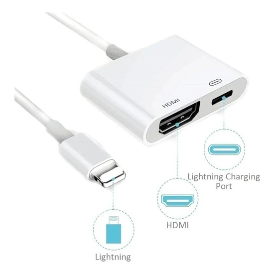 TEŞHİR DAYTONA L8-HL DAYTONA L8-HL APPLE İPHONE İPAD LİGHTNİNG TO 4K 1080P HD HDMI LİGHTNİNG OKUYUCU ÇEVİRİCİ