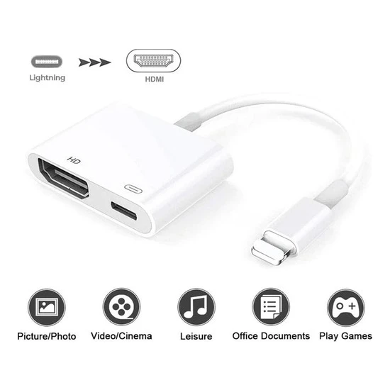TEŞHİR DAYTONA L8-HL DAYTONA L8-HL APPLE İPHONE İPAD LİGHTNİNG TO 4K 1080P HD HDMI LİGHTNİNG OKUYUCU ÇEVİRİCİ