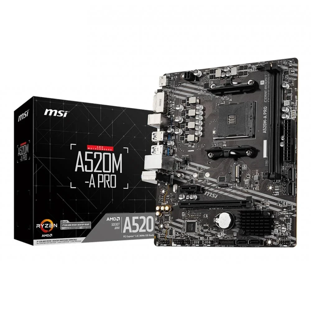 MSI A520M-A Pro AMD AM4 DDR4 Micro ATX Anakart.