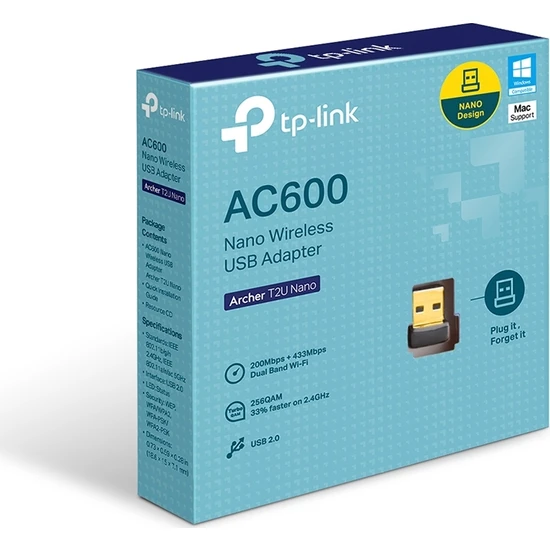 TEŞHİR TP-LİNK ARCHER T2U NANO AC 600 MBPS NANO WIRELESS USB ADAPTÖR