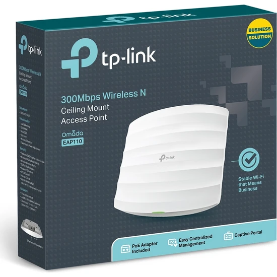 TEŞHİR TP-LİNK EAP110 300MBPS WIRELESS N TAVAN MONTAJLI MERKEZİ Wİ-Fİ YÖNETİMLİ ACCESS POİNT