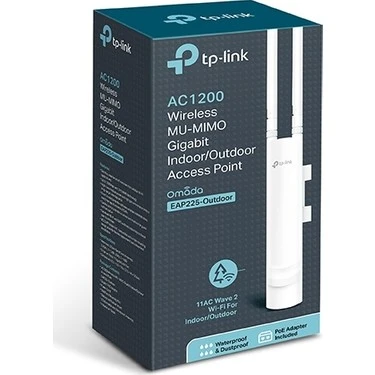 TP-LİNK EAP225 AC1200 MBPS KABLOSUZ MU-MIMO GİGABİT DIŞ ORTAM ACCESS POİNT