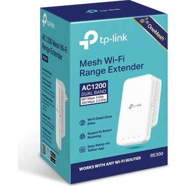TP-LİNK RE300 867 MBPS WİFİ RANGE EXTENDER-MANZİL GENİŞLETİCİ AC1200