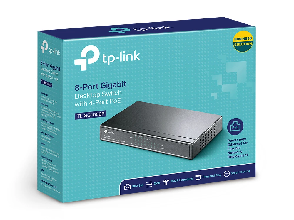 TP-LINK TL-SG1008P 8 PORT GBIT 4 PORT POE ÇELIK KASA SWITCH