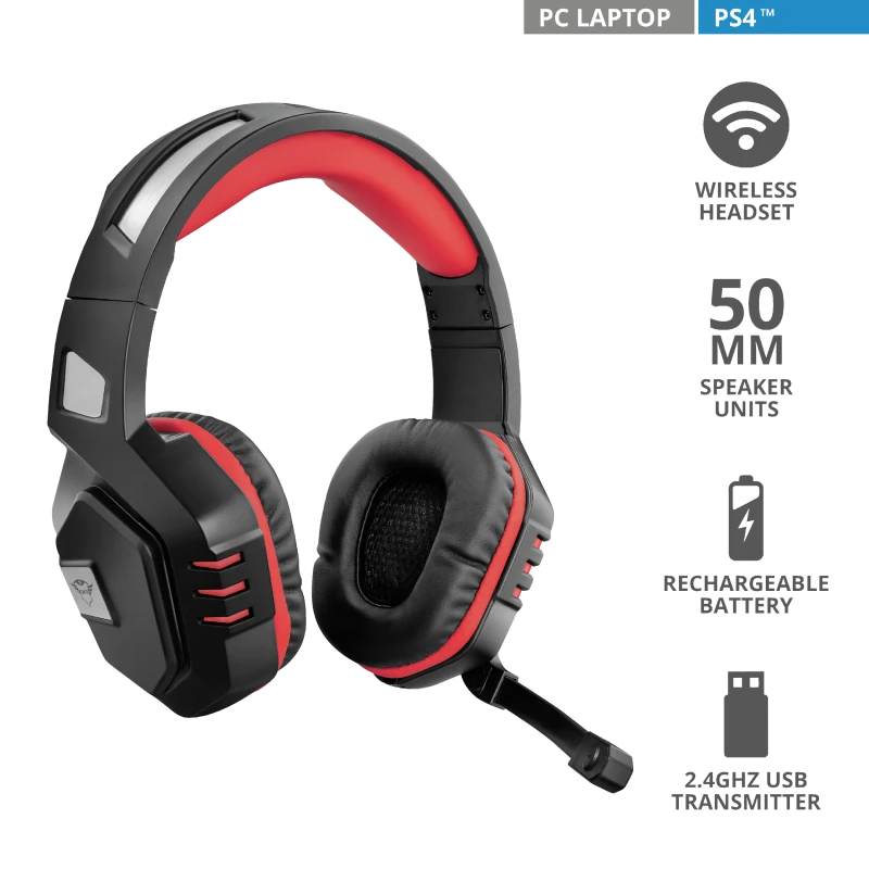 TRUST 23378  GXT 390 JUGA KABLOSUZ MİKROFONLU KULAKLIK
