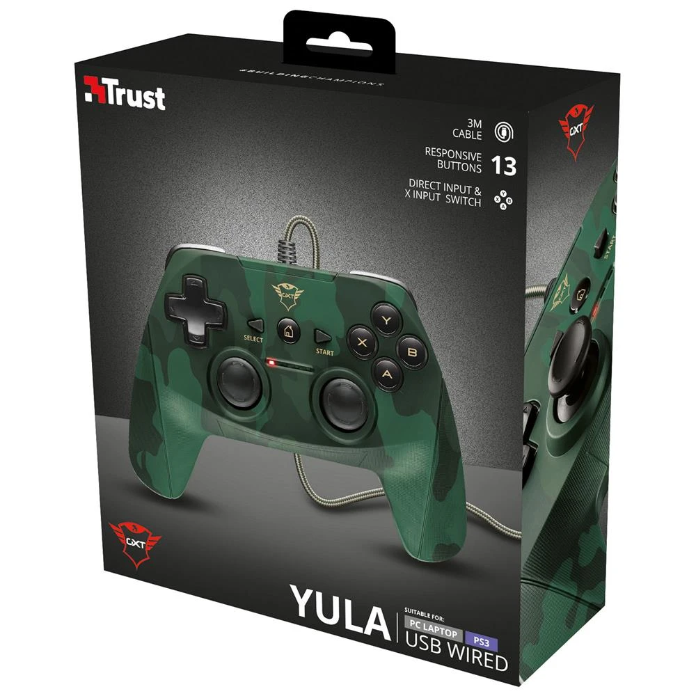 TRUST GAMEPAD GXT 540C YULA KABLOLU GAMEPAD KAMUFLAJ PC/PS3 UYUMLU
