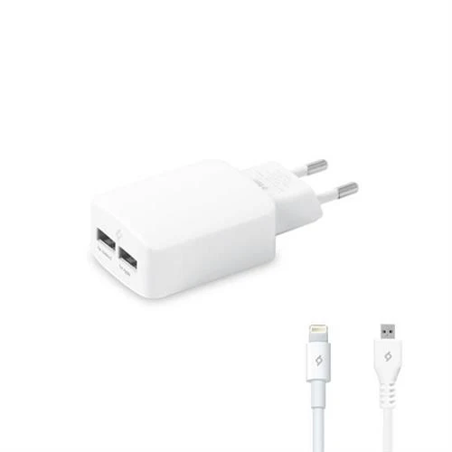 TTEC COMPACT 2SCS02 SPEED CHARGER DUO UNIVERSAL APPLE & ANDROID USB ŞARJ BAŞLIK + KABLO