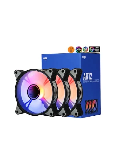 AİGO AR12 3 İN 1ARGBKUMANDALI KASA FAN SETİ