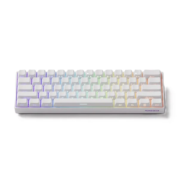 AKKO MONSGEEK FUN60 Pro Shine-Through White Hall Effect Manyetik Switch 8K Hz ARGB Kablosuz Hotswap Mekanik Gaming Klavye