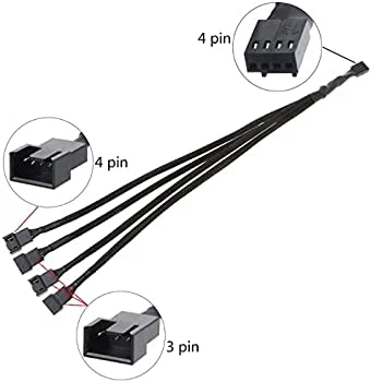 ALFAİS 4987 4 PİN FAN ÇOKLAYICI Y PWM ÇOKLAYICI SPLİTTER KABLOSU 4 PORT