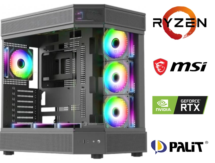 AMD RYZEN 5 7500F+32GB RAM+1TB M2+RTX 4060 OYUNCU BİLGİSAYARI SİYAH