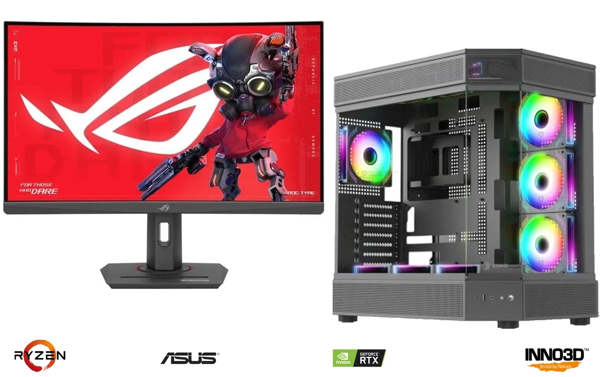 AMD RYZEN 7 9800X3D+64GB RAM+1TB M2+RTX 5080+27" ASUS 4K OYUNCU BİLGİSAYARI SİYAH