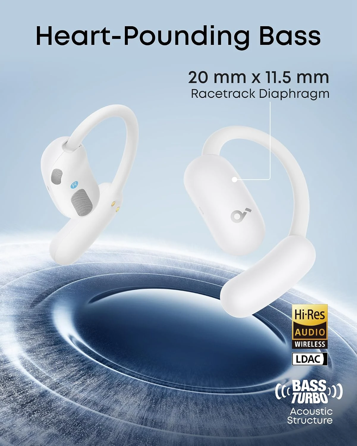 Anker SoundCore AeroFit Pro TWS Beyaz Open Ear Bluetooth Kulaklık