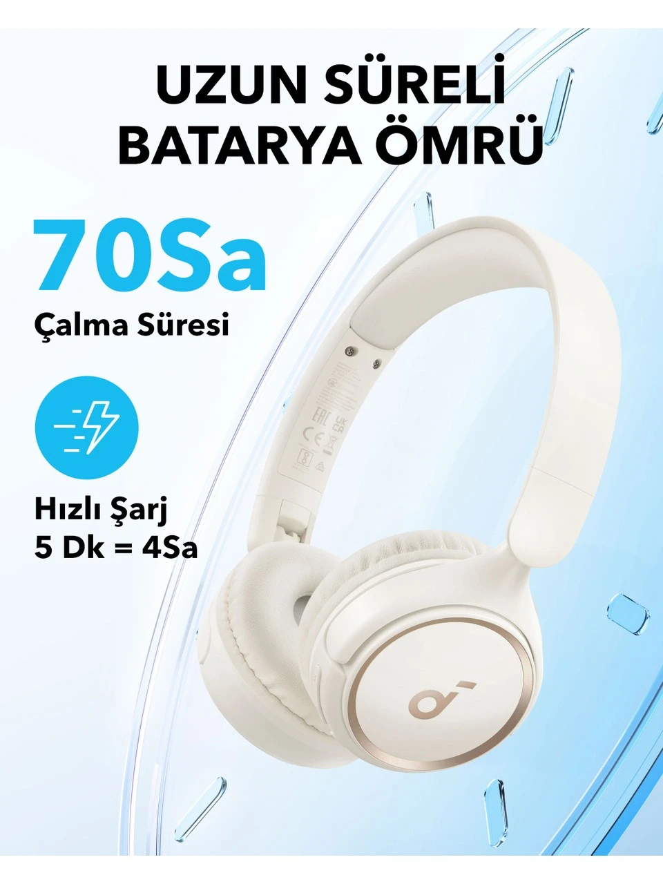 Anker SoundCore H30i Beyaz Kulak Üstü Bluetooth Kulaklık
