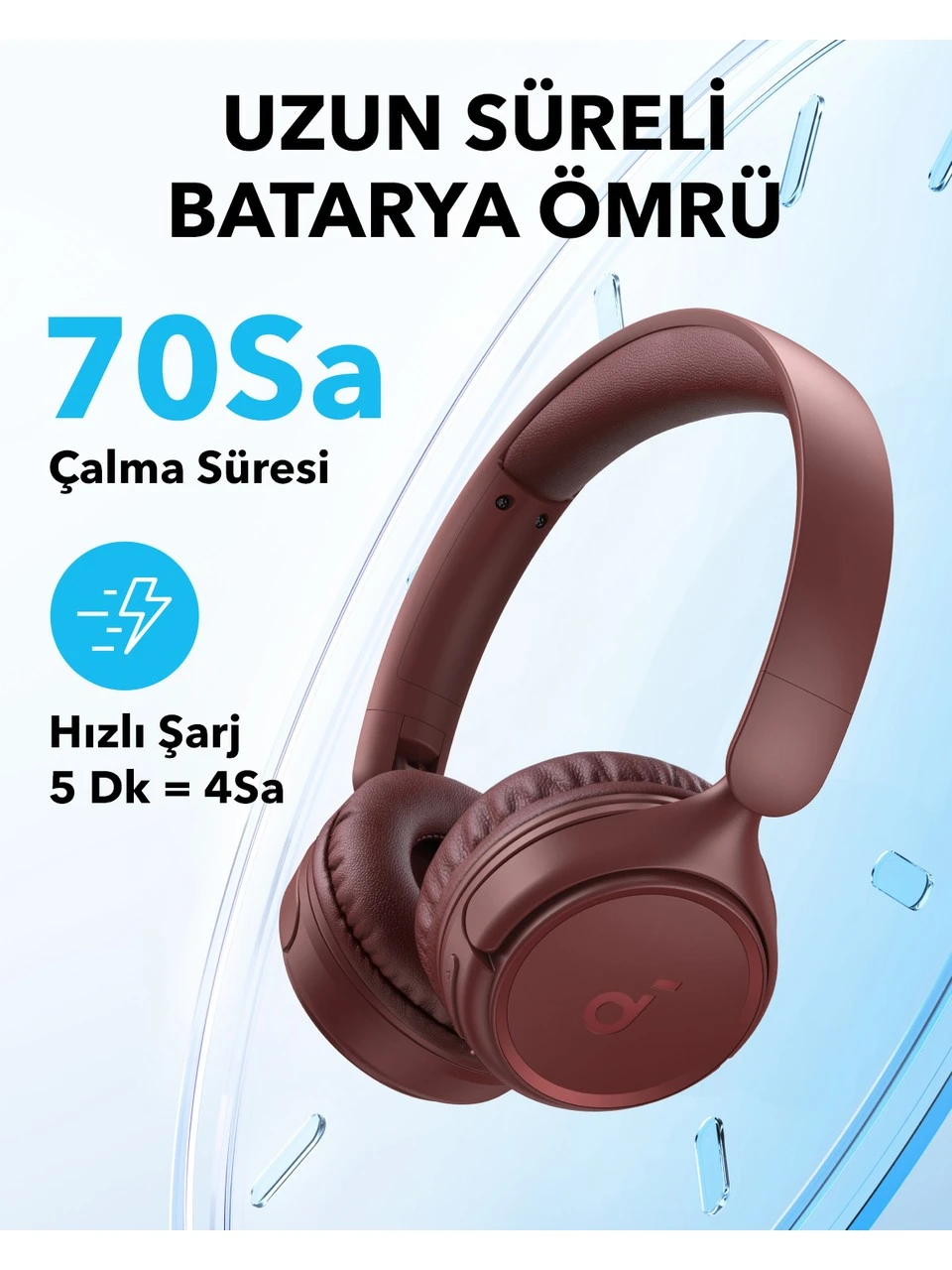 Anker SoundCore H30i Kırmızı Kulak Üstü Bluetooth Kulaklık