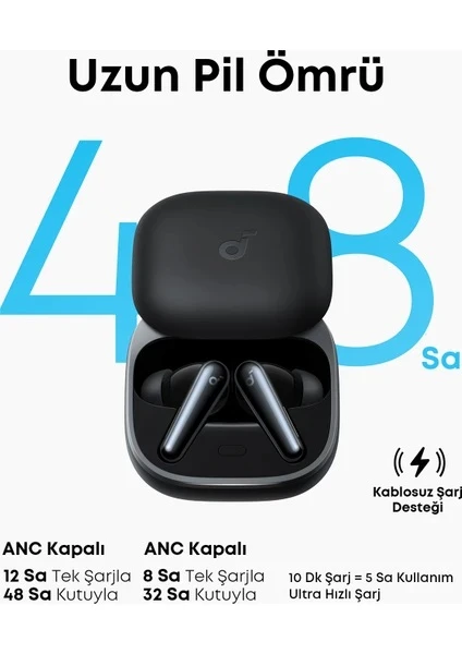 Anker SoundCore Liberty 5 ANC TWS Siyah Kulak İçi Bluetooth Kulaklık