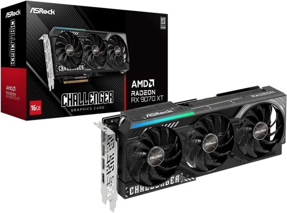 Asrock RX 9070 XT Challenger CL 16G 256 Bit GDDR6 16 GB Ekran Kartı
