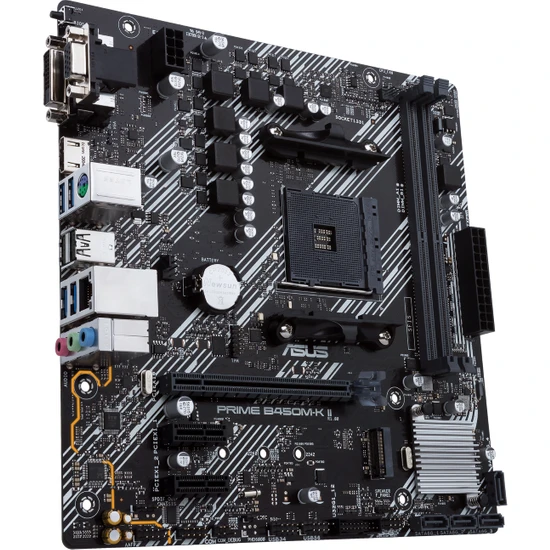 ASUS PRİME B450M-K II AMD AM4 DDR4 4400 HDMI DVI VGA M2 USB 3.2 MATX