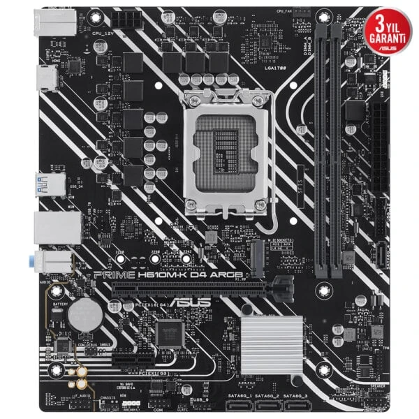 Asus Prime H610M-K D4 ARGB Intel LGA1700 DDR4 Micro ATX Anakart
