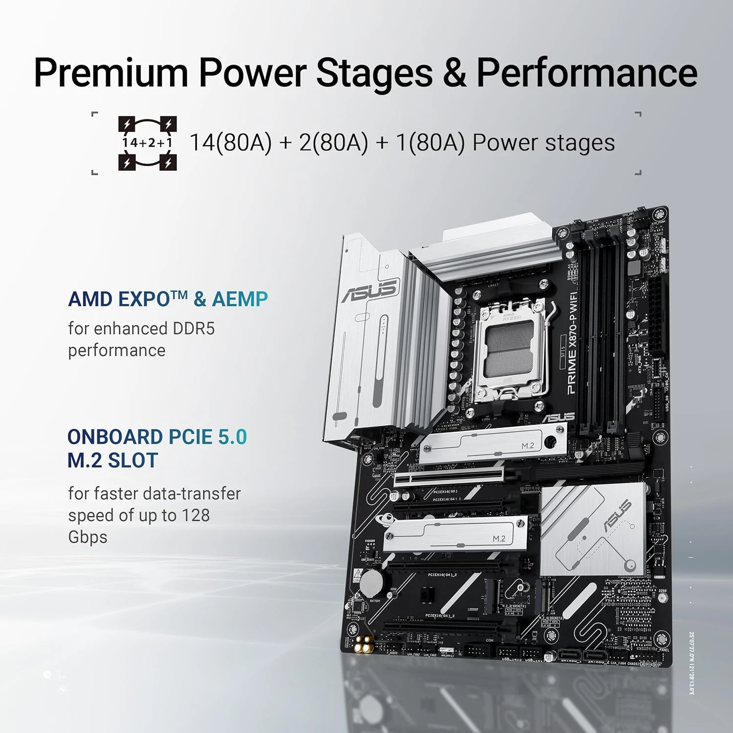 ASUS Prime X870-P 8000MHz(OC) DDR5 Soket AM5 M.2 HDMI ATX Anakart