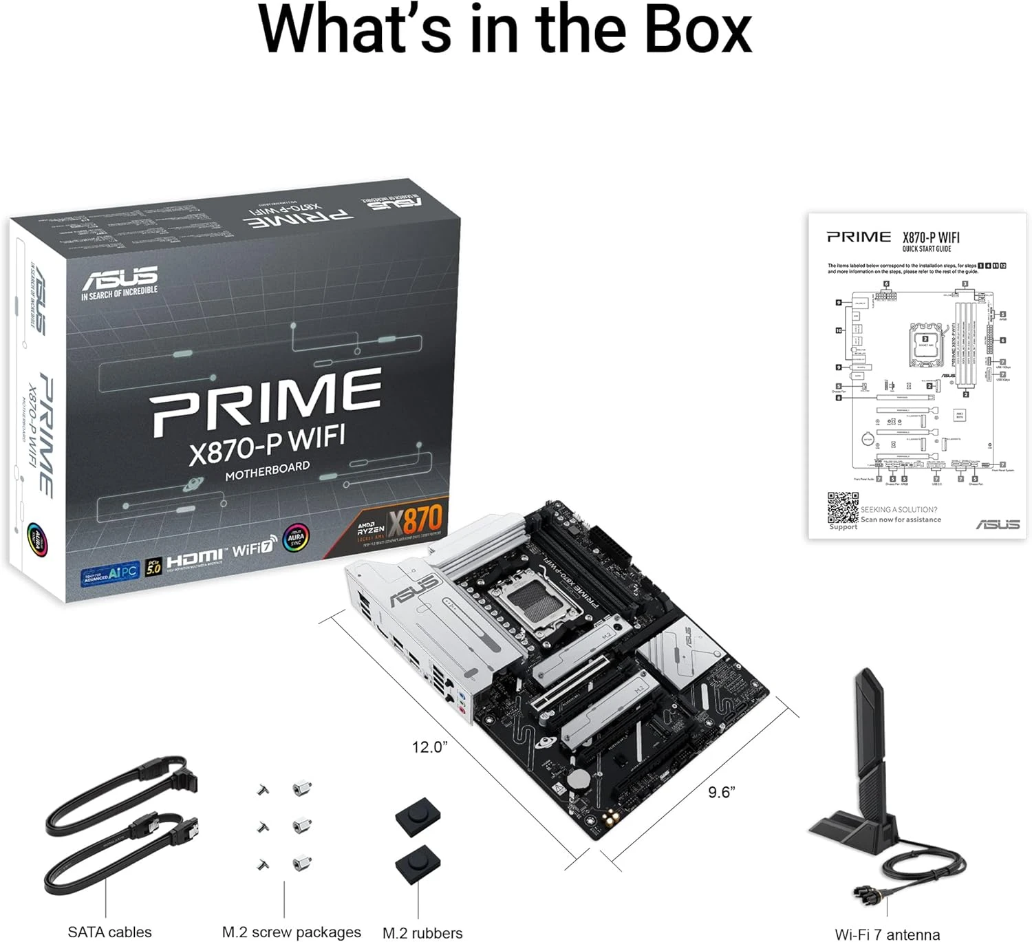 ASUS Prime X870-P 8000MHz(OC) DDR5 Soket AM5 M.2 HDMI ATX Anakart