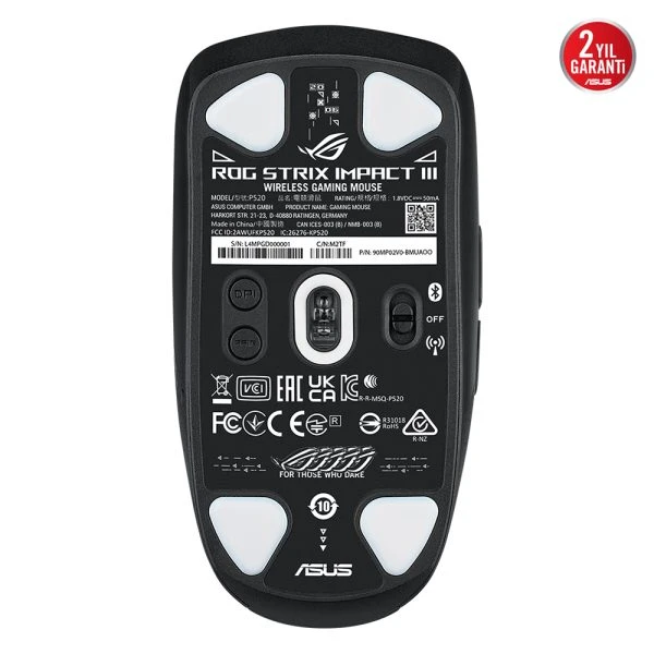ASUS ROG STRİX IMPACT III WIRELESS SİYAH KABLOSUZ GAMİNG MOUSE (90MP03D0-BMUA00)