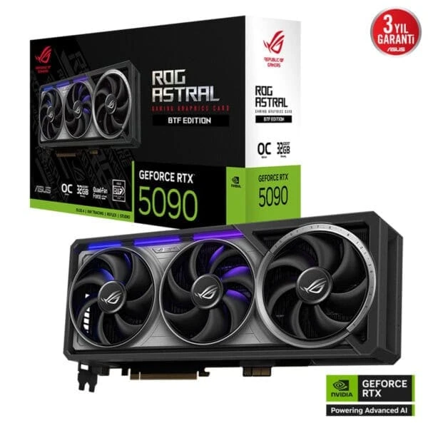 Asus RTX 5090 ROG Astral BTF OC Edition ROG-ASTRAL-RTX5090-O32G-BTF-GAMING 512 Bit GDDR7 32 GB Ekran Kartı