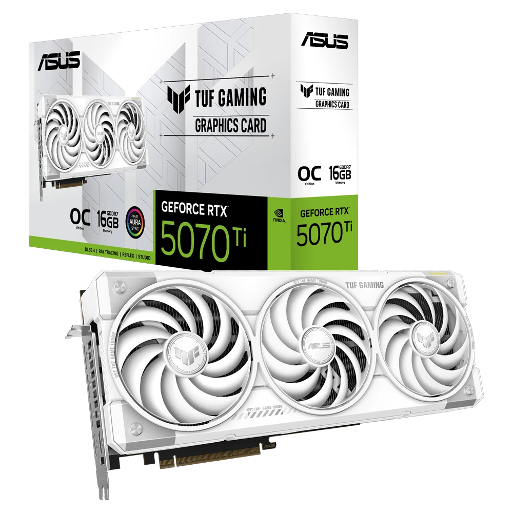 Asus RTX 5070 TI TUF Gaming White OC Edition TUF-RTX5070TI-O16G-WHITE-GAMING 256 Bit GDDR7 16 GB Ekran Kartı