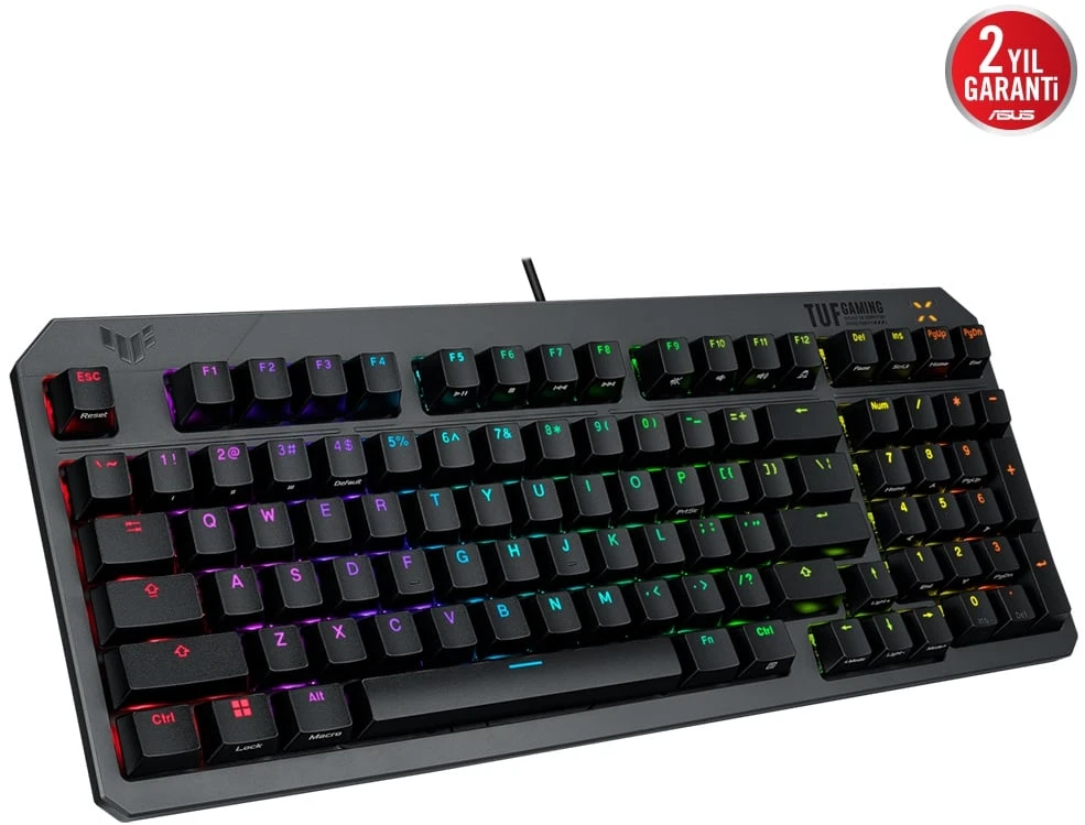 ASUS Tuf Gaming K3 Gen II Red Switch Kompakt 97 Tuş Dizilimi Optik-Mekanik RGB Anahtarlar Q Oyuncu Klavyesi