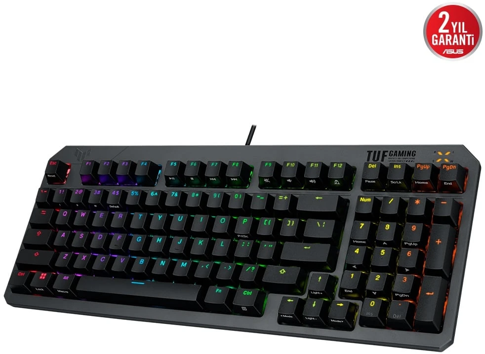 ASUS Tuf Gaming K3 Gen II Red Switch Kompakt 97 Tuş Dizilimi Optik-Mekanik RGB Anahtarlar Q Oyuncu Klavyesi