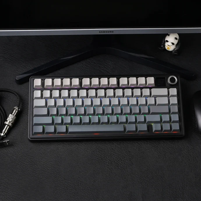 Aula F75 Max Mekanik RGB TKL Reaper Switch Kablosuz Makrolu Hot Swap Klavye Gri
