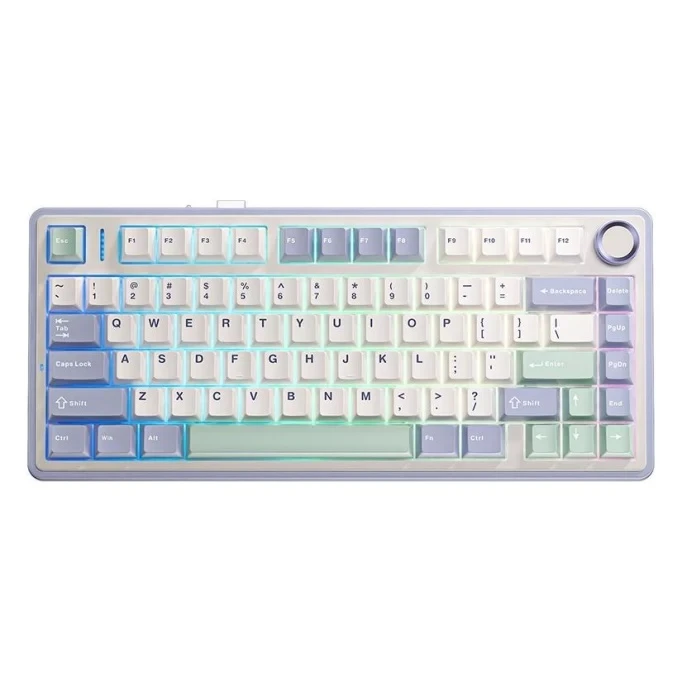 Aula F75 Mekanik RGB TKL Hot Swap GrayWood V4 Switch Kablosuz Makrolu Türkçe Q Klavye Pastel