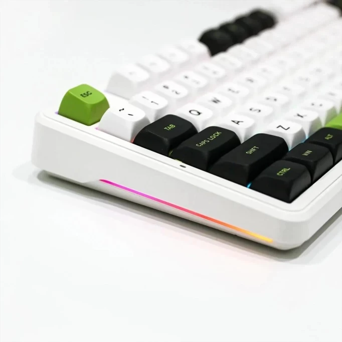 Aula F87 Mekanik RGB TKL GrayWood V3 Switch Kablosuz Makrolu Hot Swap Klavye Yeşil