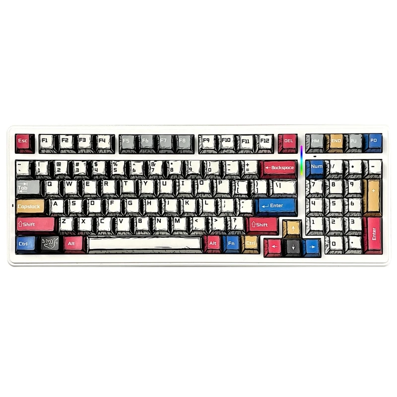Aula F99 3 Modlu RGB Hot Swap Mekanik GrayWood V3 Switch Kablosuz Makrolu Gaming Klavye Comic