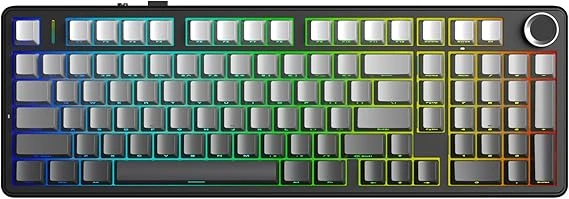 Aula F99 Pro 3 Modlu RGB Hot Swap Mekanik Nimbus V3 Switch Kablosuz Makrolu Klavye Gradyan Gri