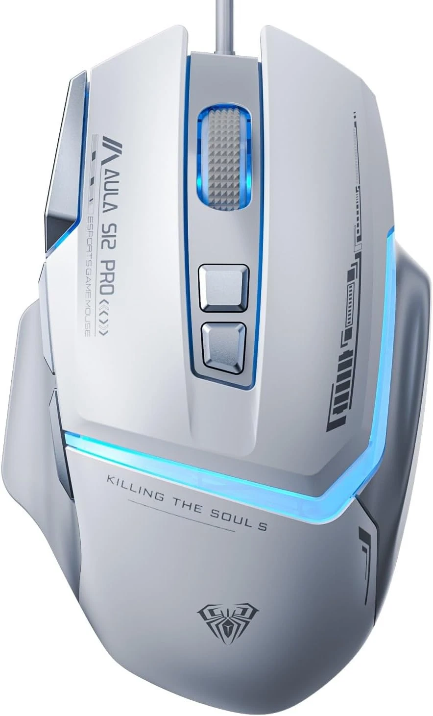Aula S12 Pro Beyaz Makrolu Ergonomik Optik Kablolu Oyuncu Mouse