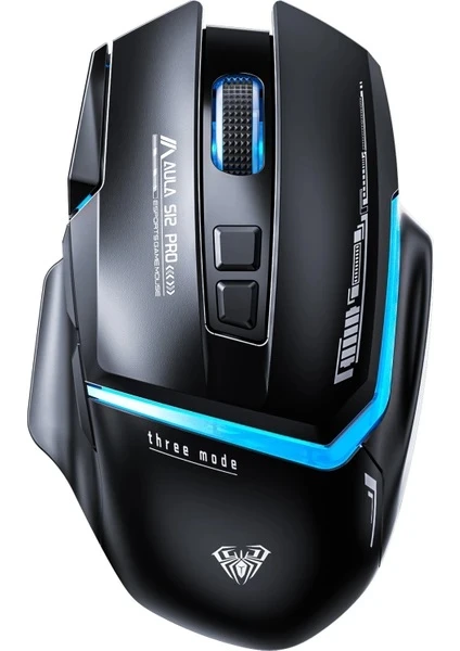 Aula S12 Pro Siyah Makrolu Ergonomik Optik Kablolu Oyuncu Mouse