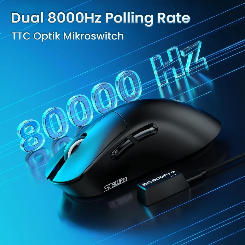 Aula SC900 Pro Siyah Şarjlı Optik Kablolu/Kablosuz Oyuncu Mouse