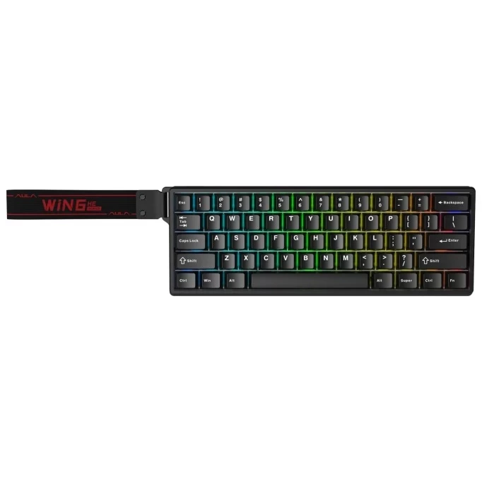 Aula Win60 He Manyetik Klavye Rapid Trigger Graywood Switch 8000Hz RGB TKL Hot Swap Oyuncu Klavyesi Siyah