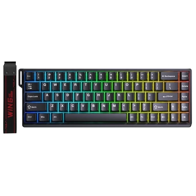 Aula Win68 HE Manyetik Klavye Rapid Trigger GrayWood Switch 8000Hz RGB TKL Hot Swap Oyuncu Klavyesi Siyah