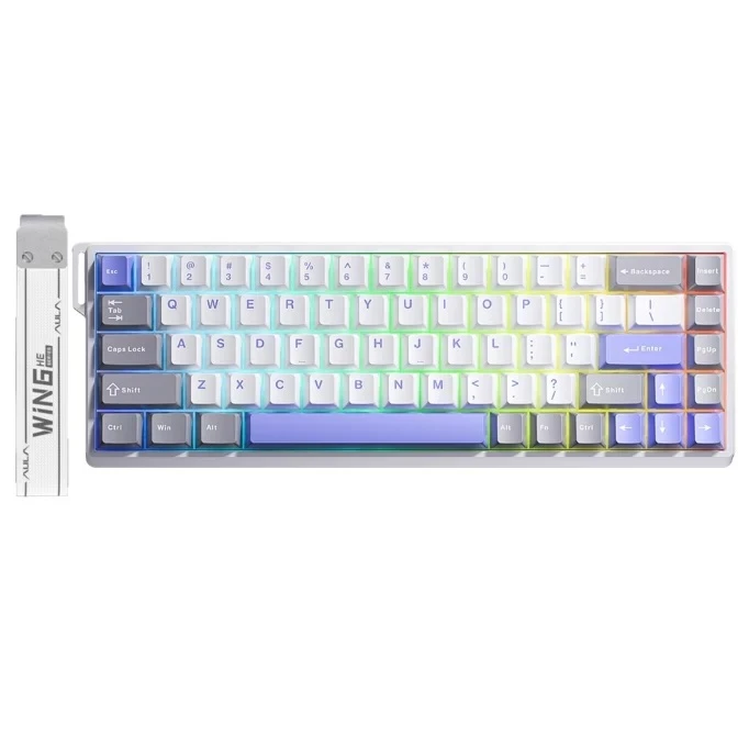 Aula WIN68 HE Max Mavi RGB %65 TKL Wing Chun Magnetic Switch Kablolu Mekanik Oyuncu Klavyesi